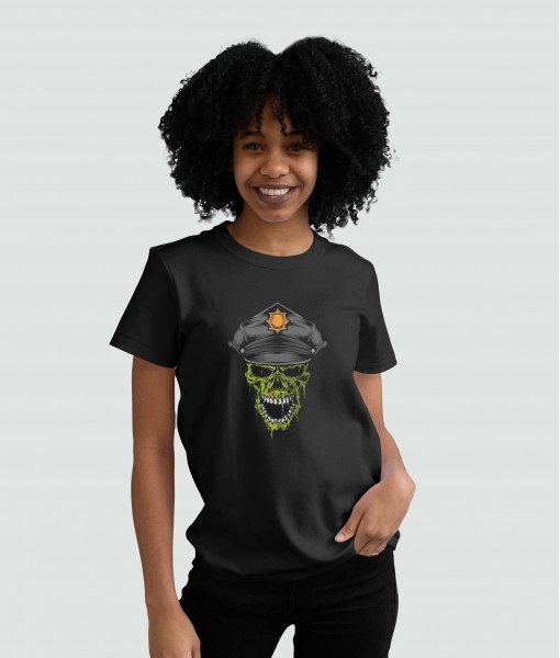 Дамска тениска с щампа Готика Police Skull